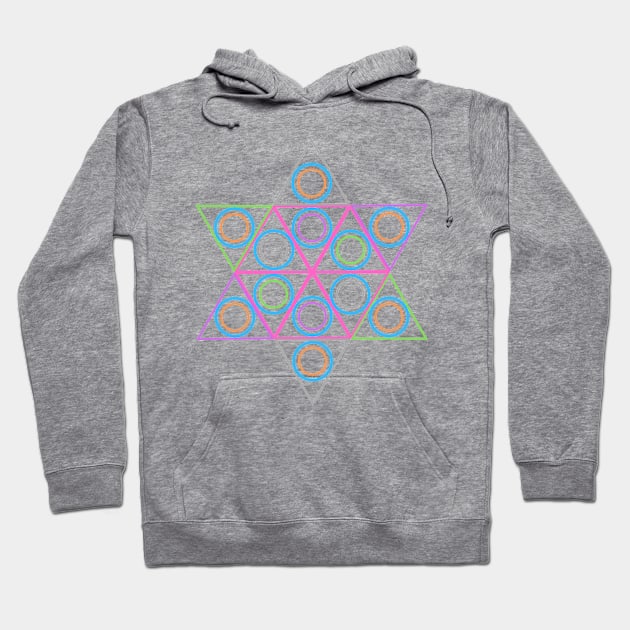Triangle & Circle Star Texture Hoodie by WaltzConer